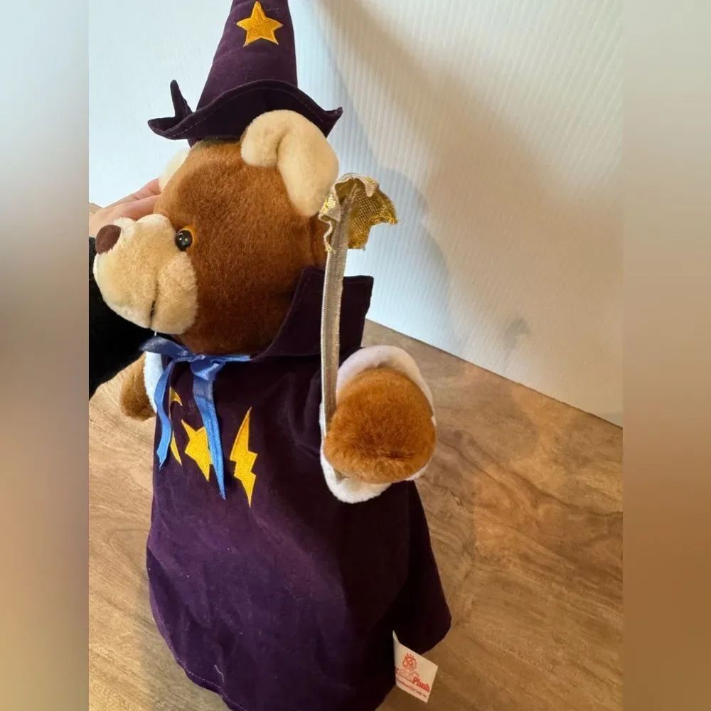 Wizard Teddy Bear Plush Stuffed Animal Plush Vintage 19" w/ hat King Plush Magic - Picture 4 of 10